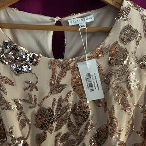 Baltic Born Gold and Cream Sequin Dress